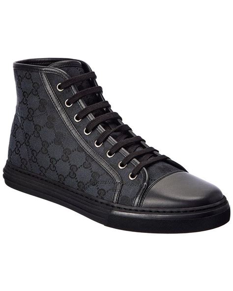 new gucci leather canvas high top sneakers